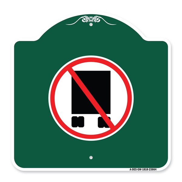 Signmission Designer Series National Network Prohibited, Green & White Aluminum Sign, 18" x 18", GW-1818-23864 A-DES-GW-1818-23864 - main